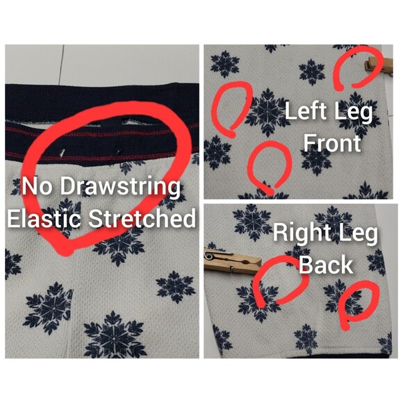 Tommy Hilfiger 2 pc Thermal Medium Womens Pajama Set Snowflakes Read Description - Picture 7 of 16